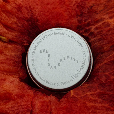 Lip balm container on a watermelon background