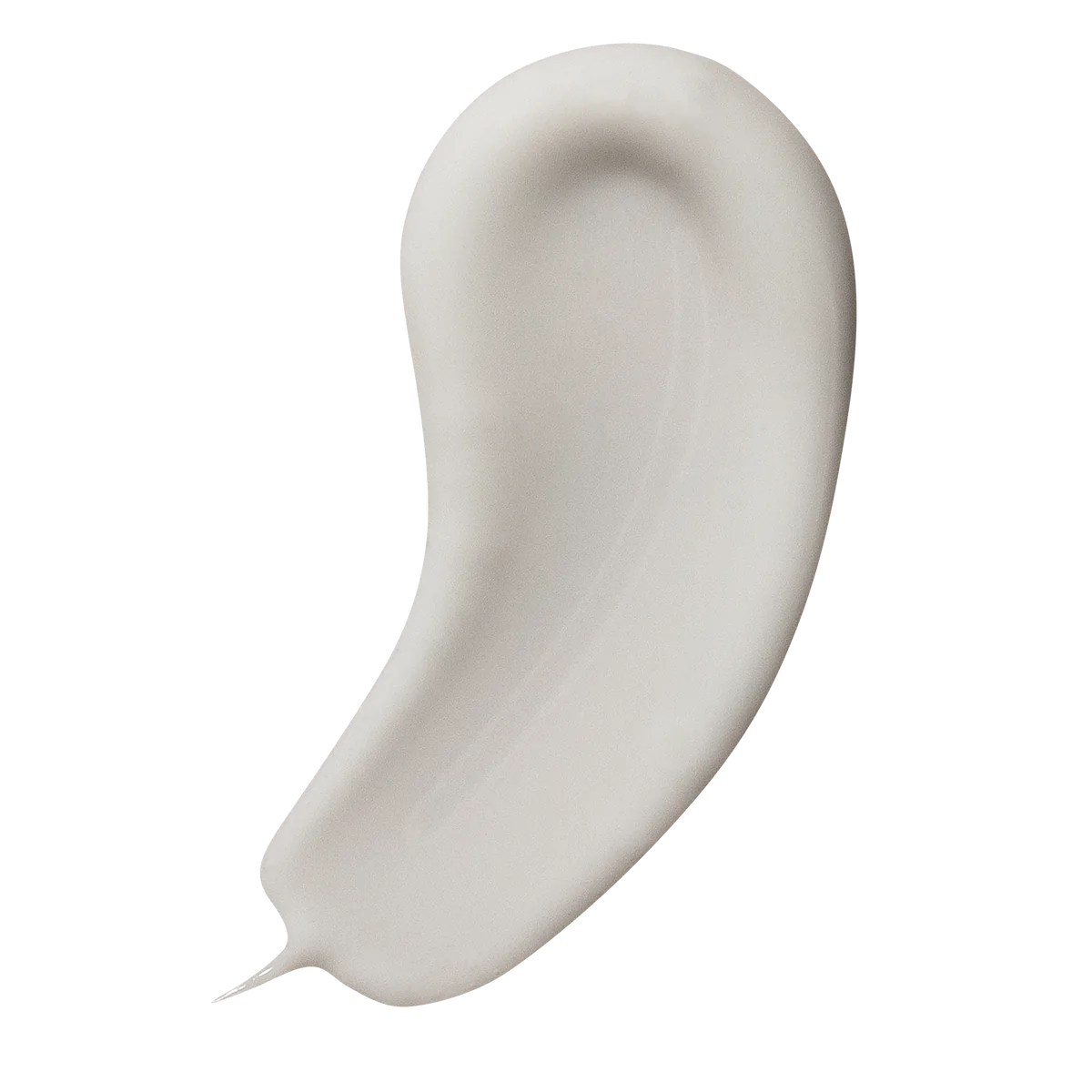 White cream swatch on a white background