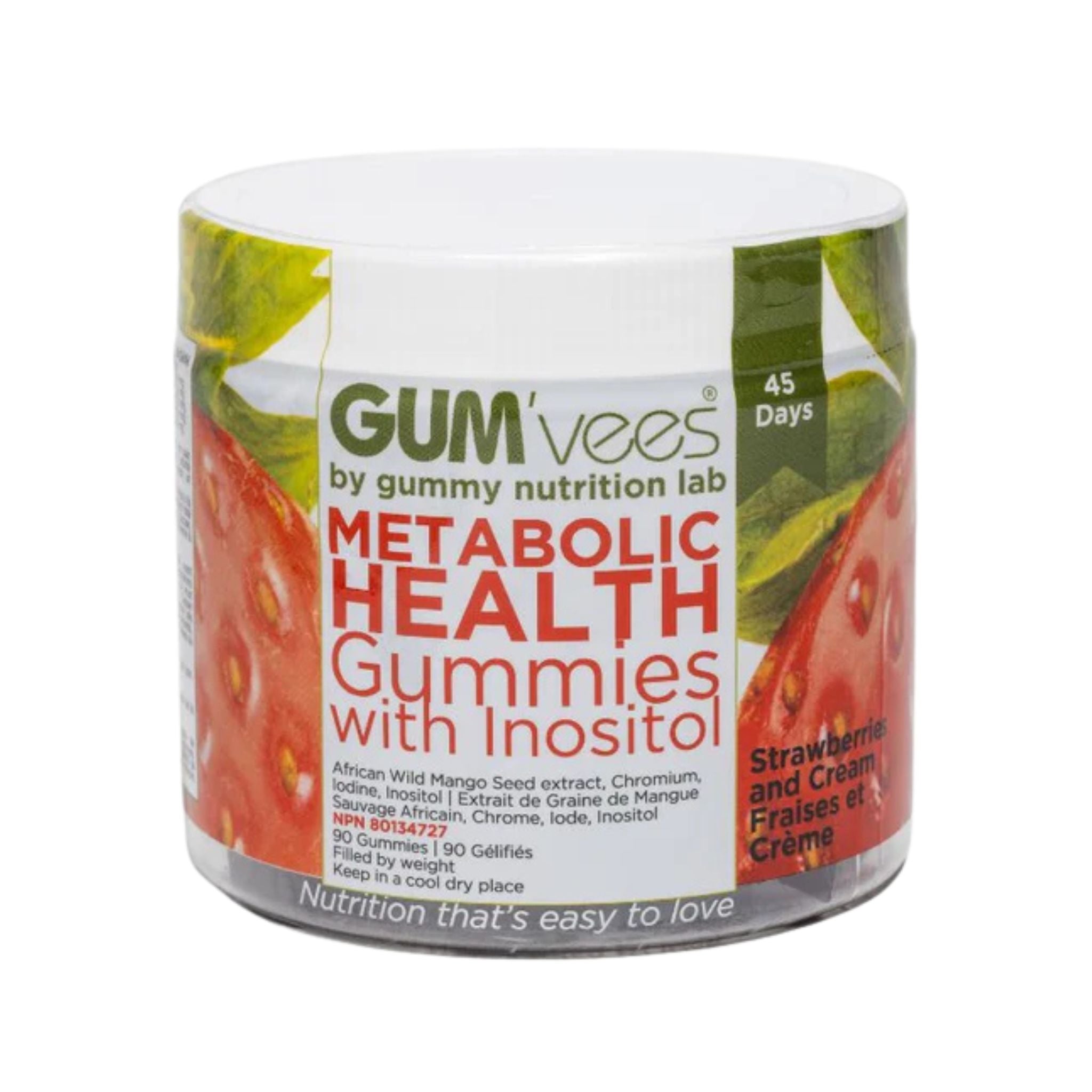 Gumvees Metabolic Health Gummies with Inositol container on a white background
