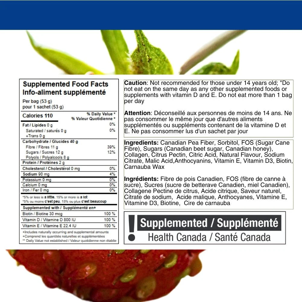 Packaging of Gumvees Collagen Gummies with a strawberry on a white background