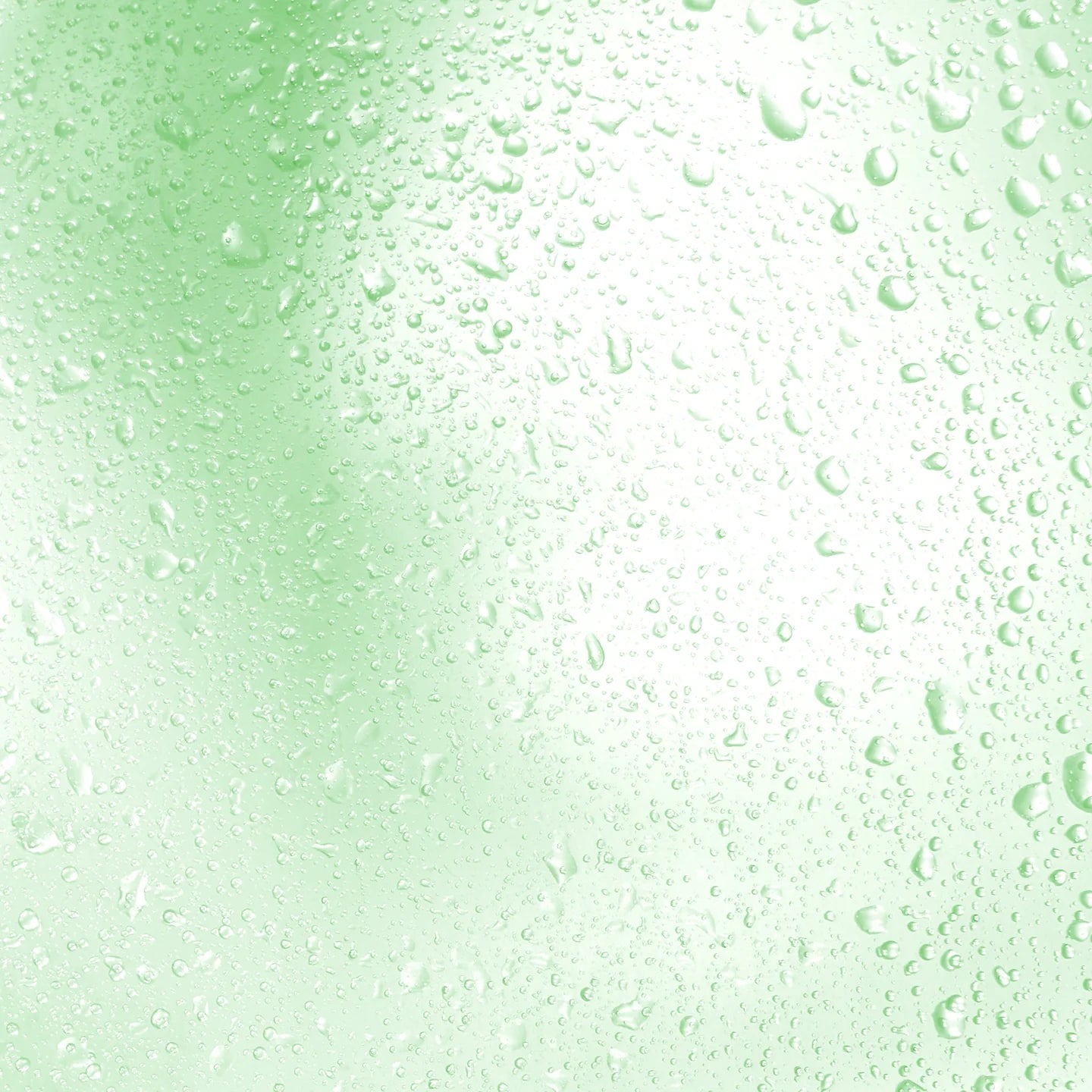 Green gradient background with water droplets