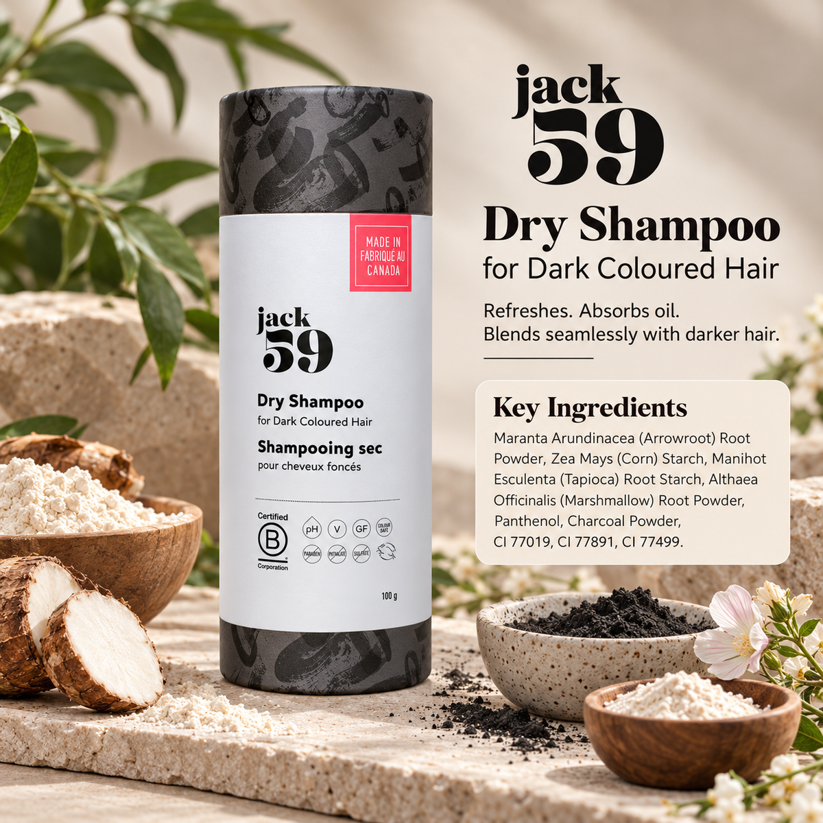 Jack59 Dry Shampoo for Dark Hair