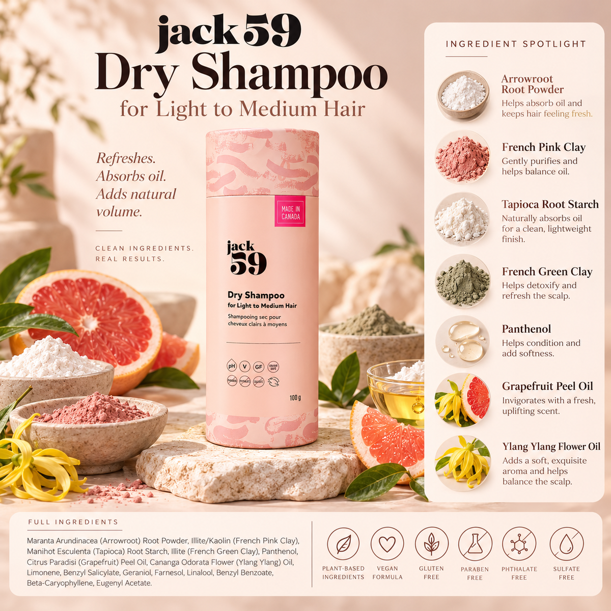 Jack59 Dry Shampoo for Medium Hair