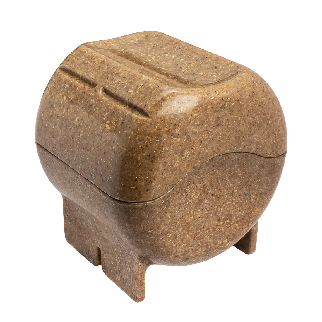 Brown stone-like container on a white background