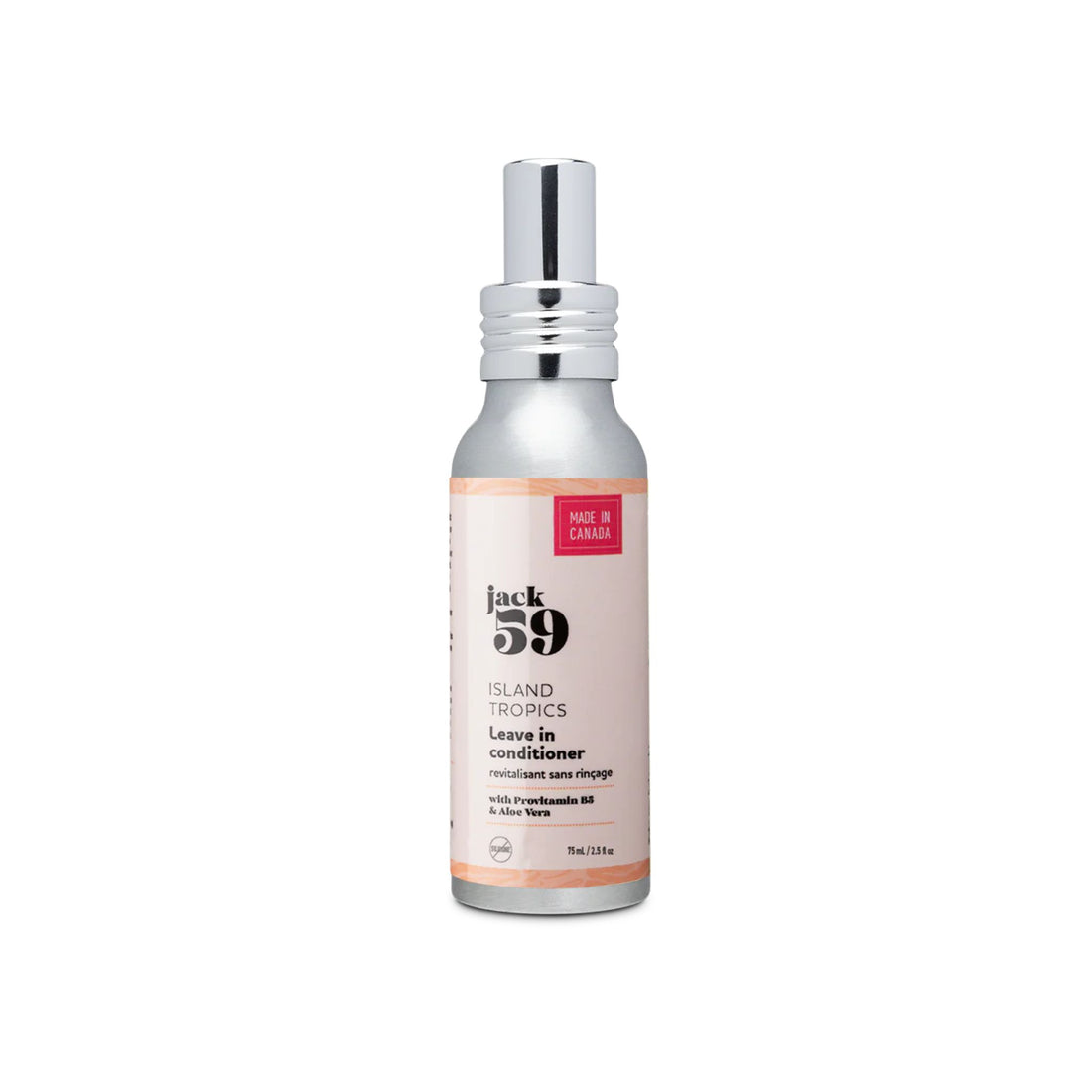 Bottle of Jack 59 Island Tropics Leave In Conditioner on a white background