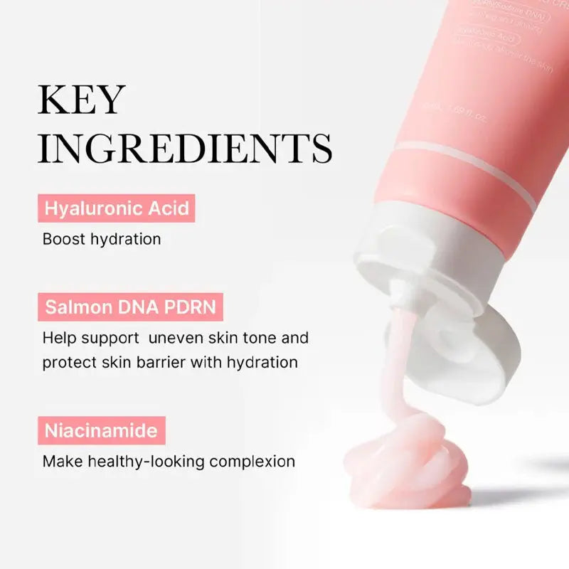 Product with key ingredients listed on a white background