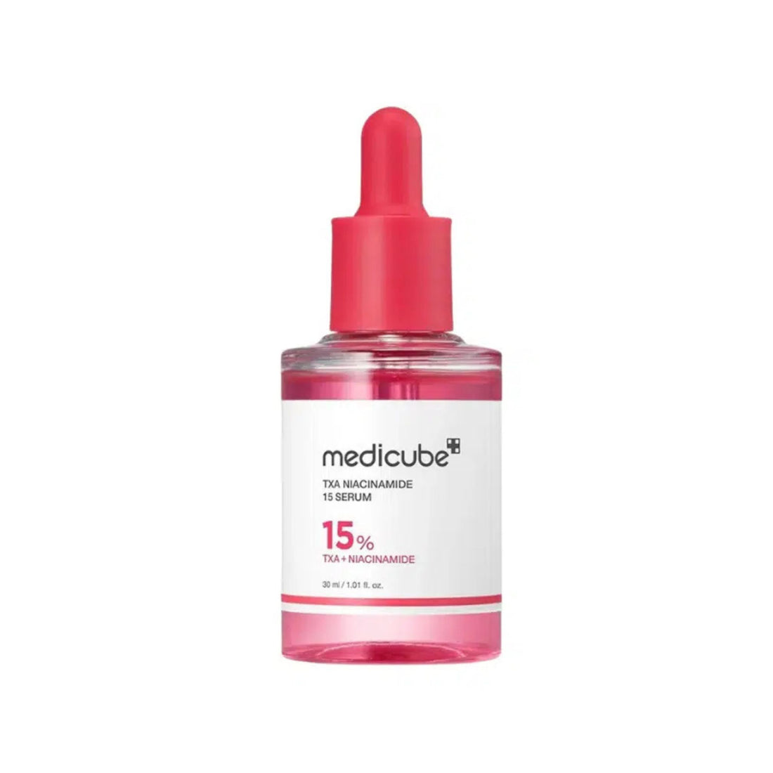 Medicube TNS Niacinamide 15% serum bottle with pink cap on a white background