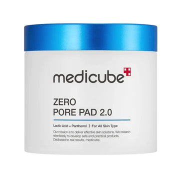 The Pharmacy Lab Medicube Zero Pore Pad 2.0 exfoliating toner pads with lactic acid and panthenol for visible pore care