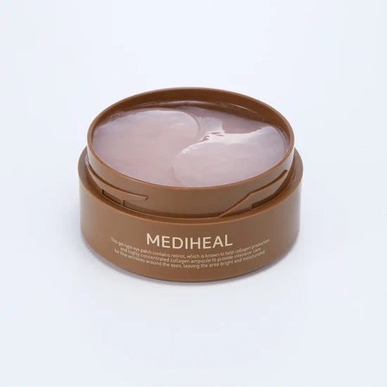 Mediheal product with pink gel pads on a white background