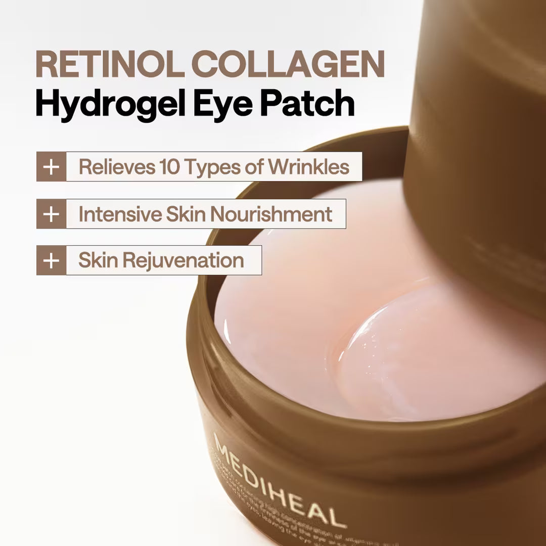 Brown cosmetic container with 'Mediheal' branding on a white background