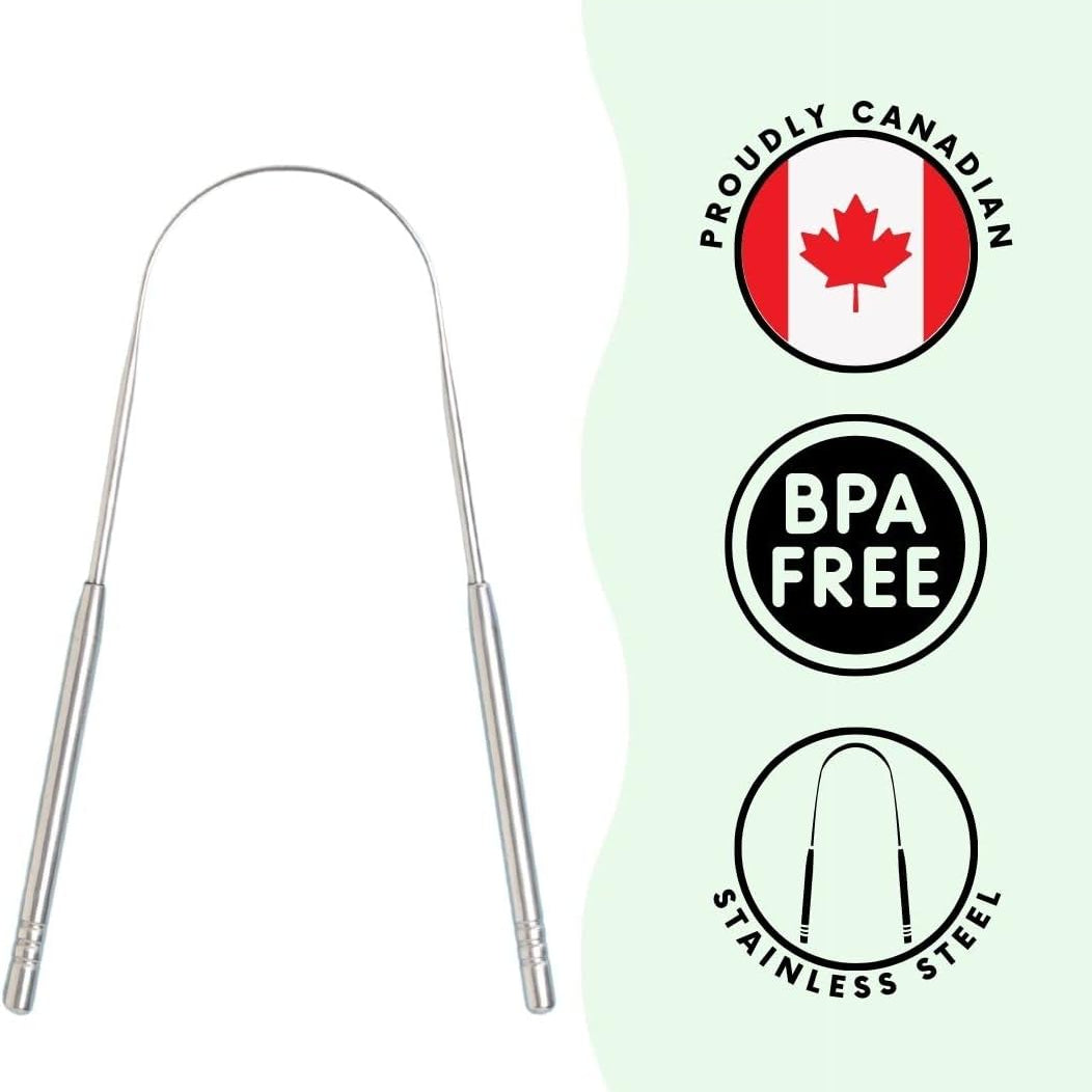 Metallescopes with 'Proudly Canadian', 'BPA Free', and 'Stainless Steel' labels on a light green background