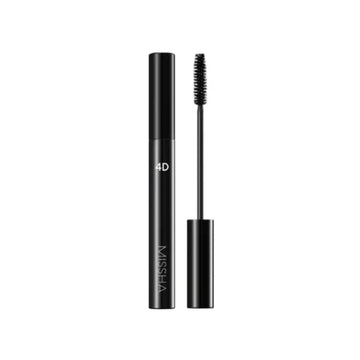 Black mascara with brush on a white background