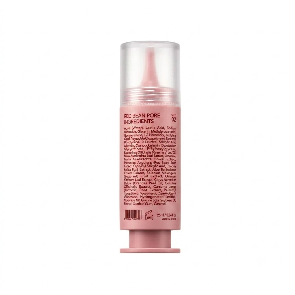 Pink skincare product with clear cap on a white background