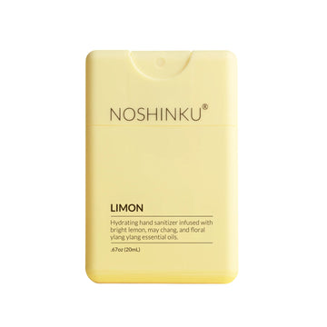 The Pharmacy Lab Noshinku Limon Pocket Sprayer hydrating hand sanitizer with bright lemon, may chang, and ylang ylang essential oils