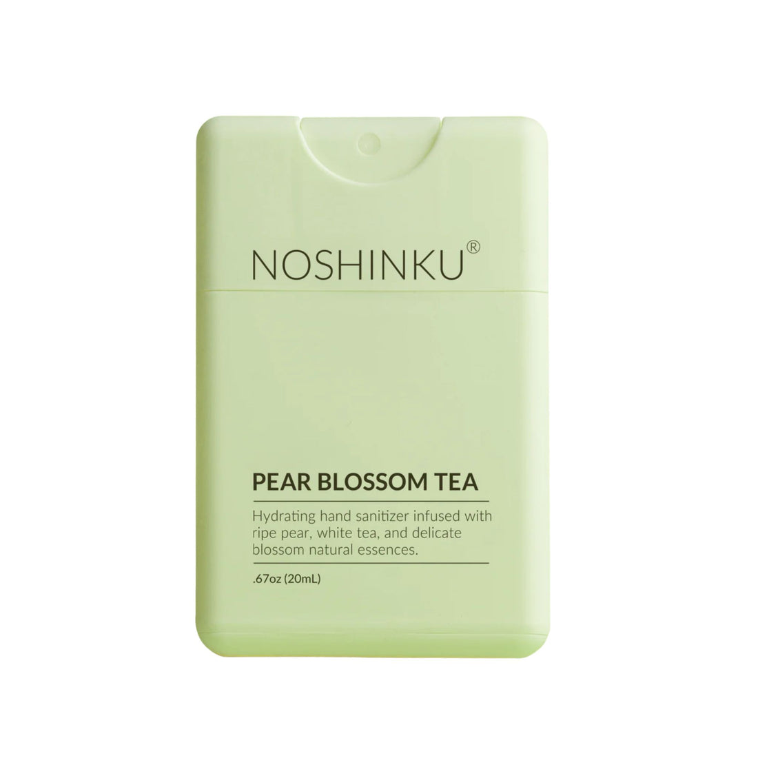 The Pharmacy Lab Noshinku Pear Blossom White Tea Pocket Sprayer hydrating hand sanitizer with ripe pear and white tea essence