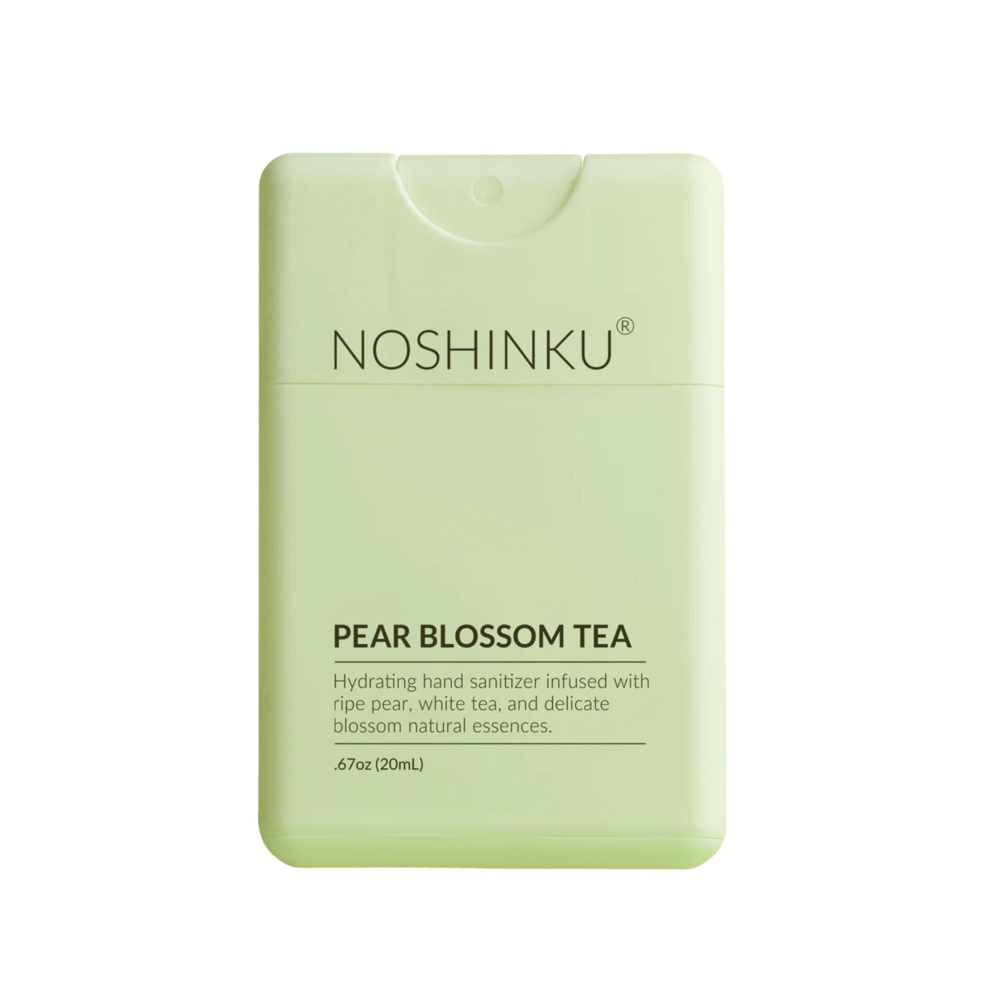 The Pharmacy Lab Noshinku Pear Blossom White Tea Pocket Sprayer hydrating hand sanitizer with ripe pear and white tea essence