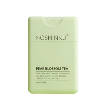 The Pharmacy Lab Noshinku Pear Blossom White Tea Pocket Sprayer hydrating hand sanitizer with ripe pear and white tea essence