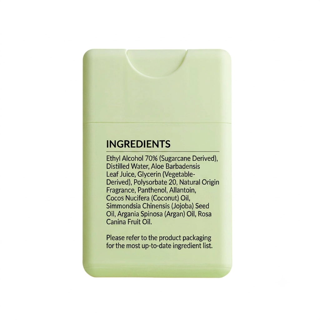 The Pharmacy Lab Noshinku Pear Blossom White Tea Pocket Sprayer hydrating hand sanitizer with ripe pear and white tea essence