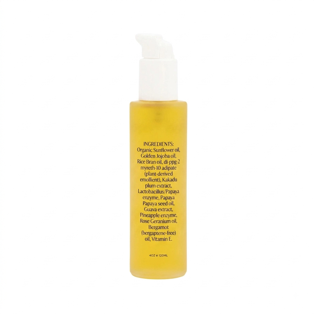 Yellow bottle of Alvar Holistic Oil Cleanser on a white background