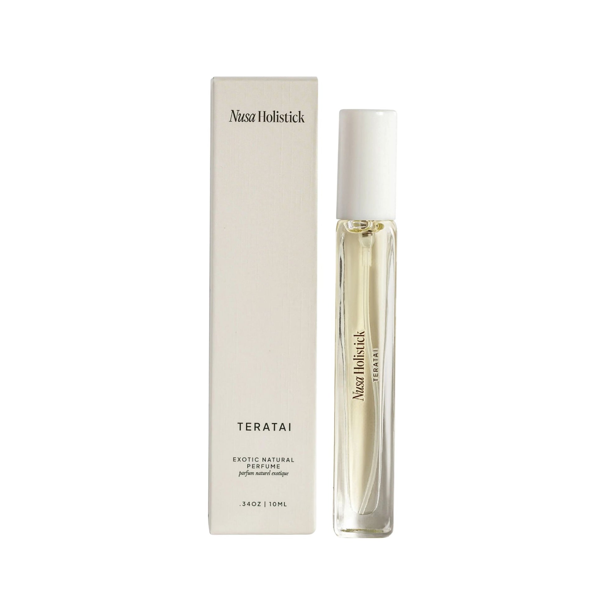 Nusa Holistick Teratai perfume bottle and packaging on a white background