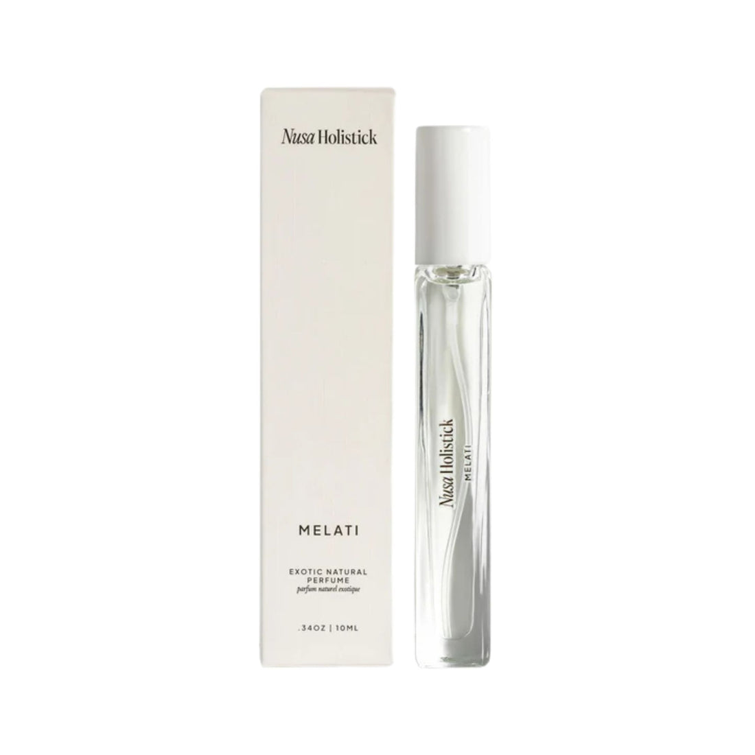 Nusa Holistick Melati perfume bottle and packaging on a white background