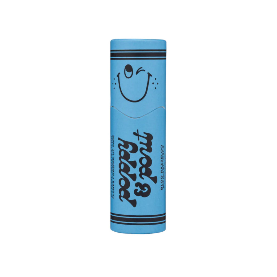 Blue marker with a smiley face design on a white background