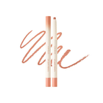 Two lip pencils with orange and white color on a white background