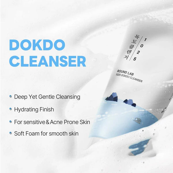 Dokdo Cleanser with product details on a white background