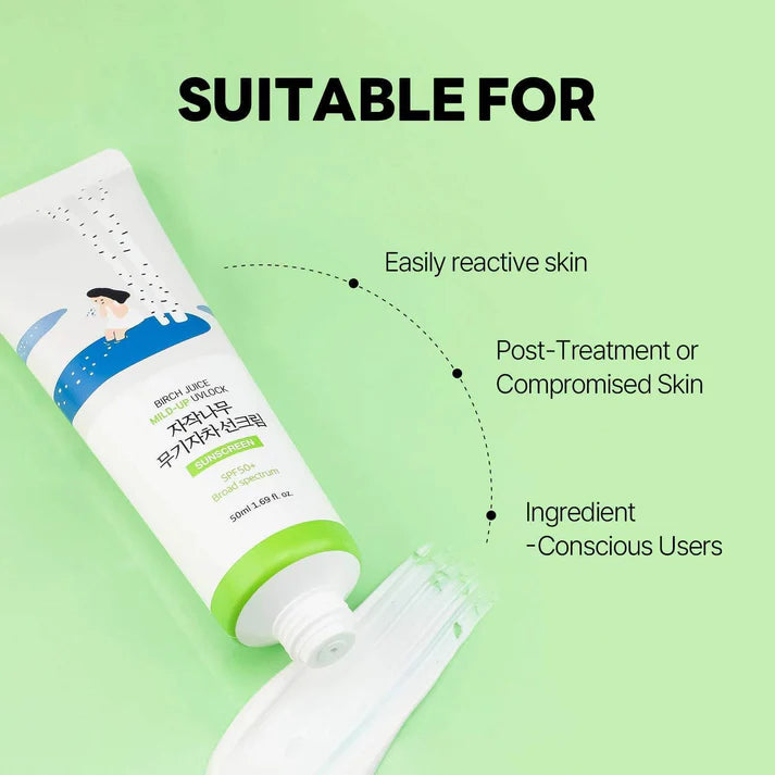 Skincare product tube with text on a green background