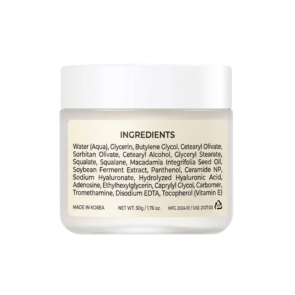 Cosmetic jar with a cartoon character on a white background