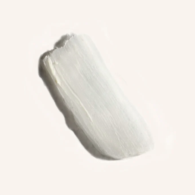 White paint swatch on a white background