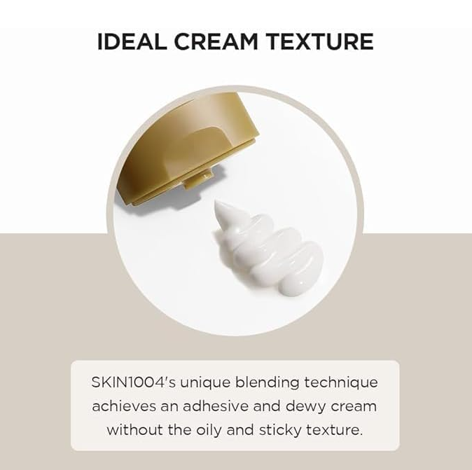 SKIN1004 cream with text about ideal cream texture and blending technique