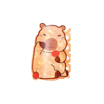 Illustration of a cartoon bear with a glowing effect on a white background