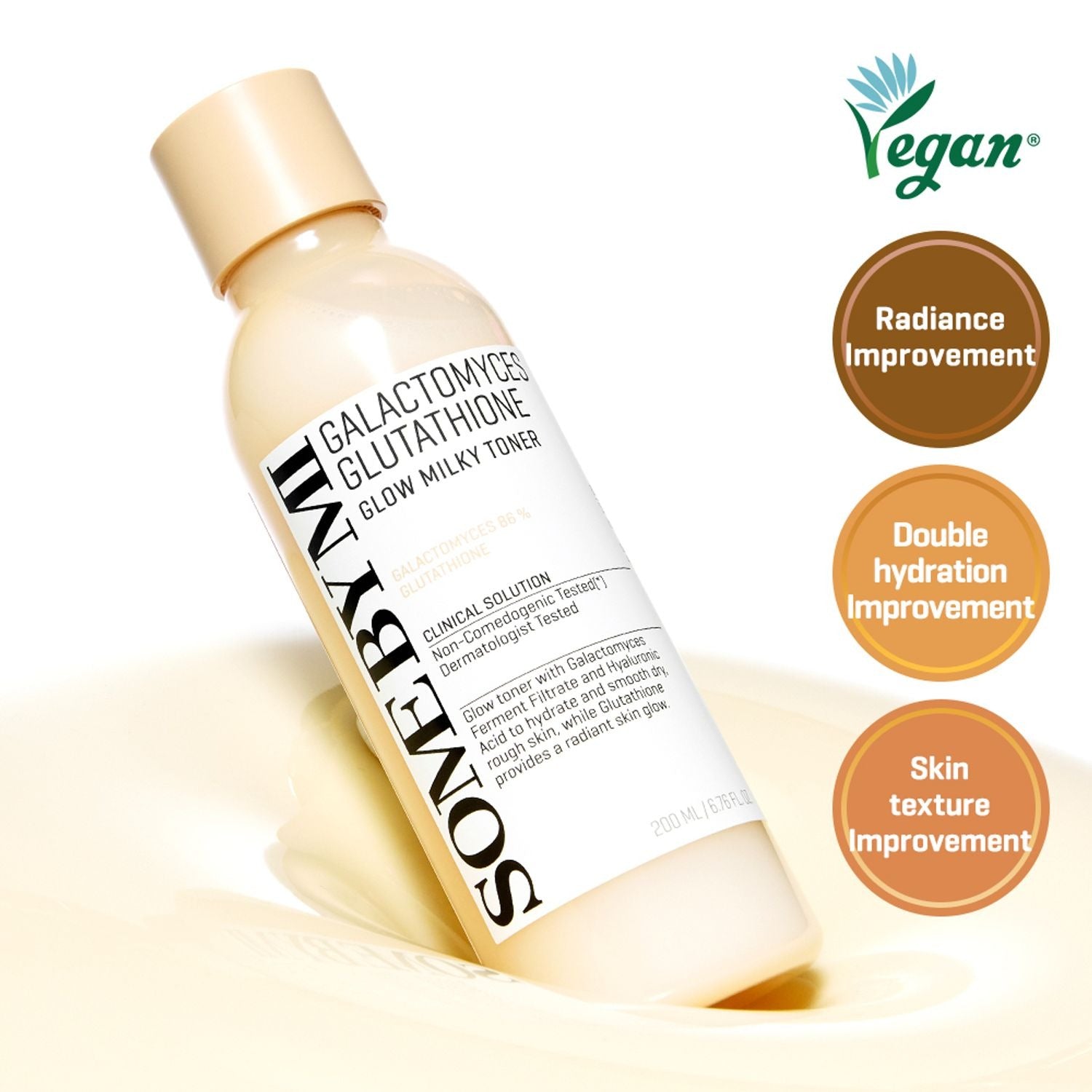 The Pharmacy Lab SOME BY MI Galactomyces Glutathione Glow Milky Toner 200ml vegan toner supporting radiance, hydration, and skin texture