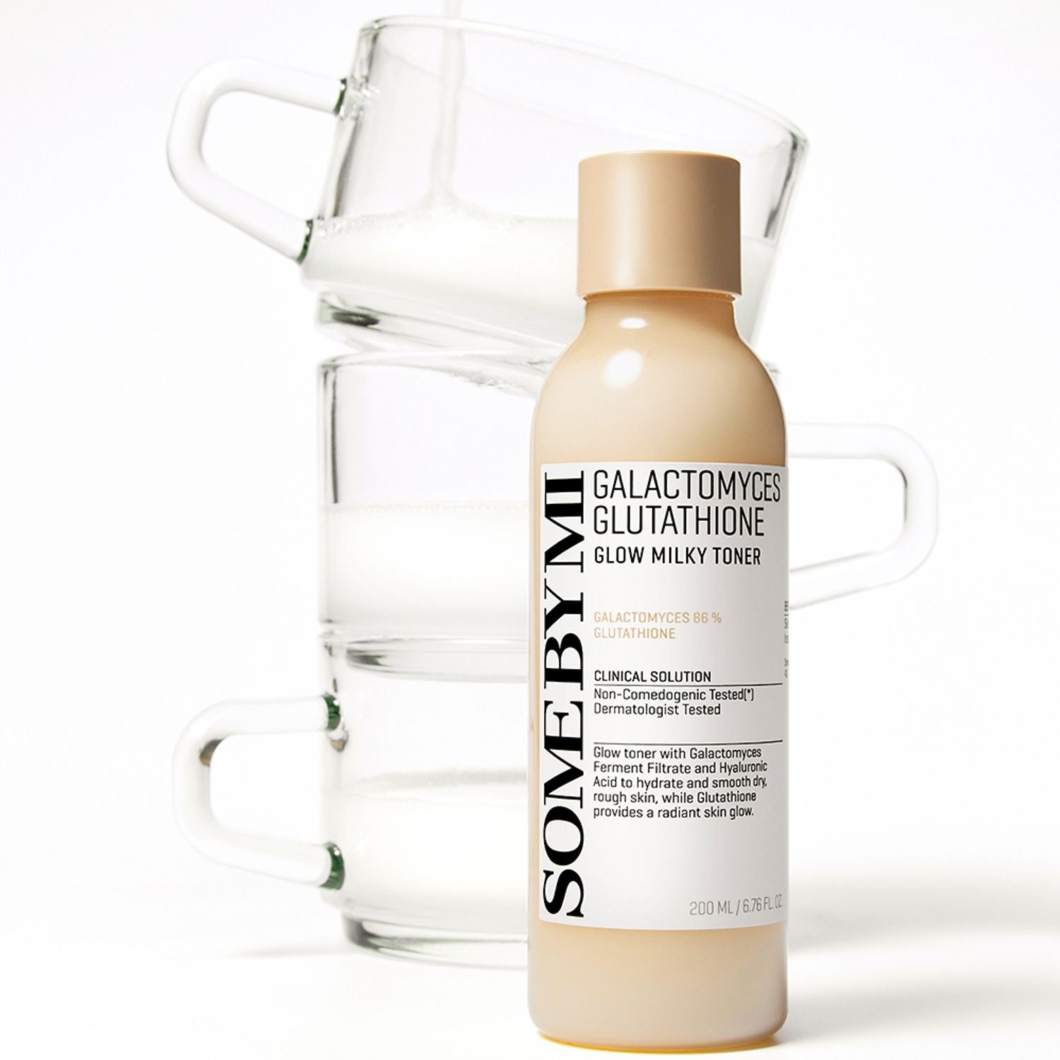 The Pharmacy Lab SOME BY MI Galactomyces Glutathione Glow Milky Toner 200ml highlighting milky texture inspired by hydration and glow