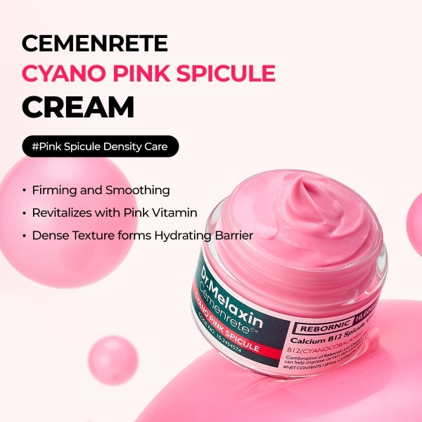 Main product shot of Dr. Melaxin Cemenrete CX Cyano Pink Spicule Cream featuring Vitamin B12 formula – The Pharmacy Lab.