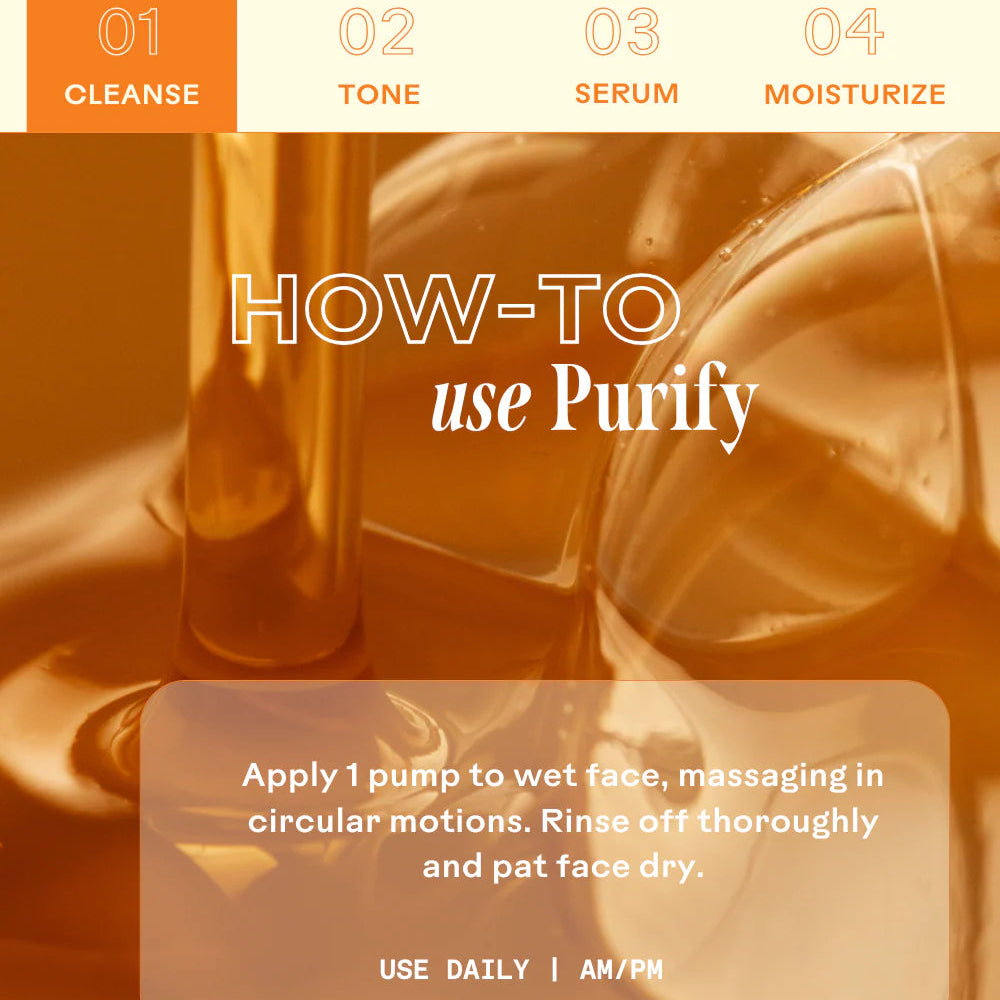 Instructions on how to use a skincare product with droppers and text overlay.