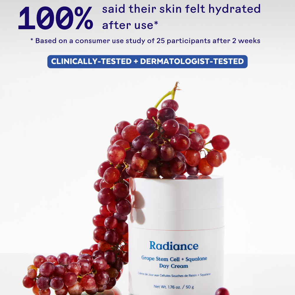 White jar of Radiance Ultra-Hydrating Cream on a white background