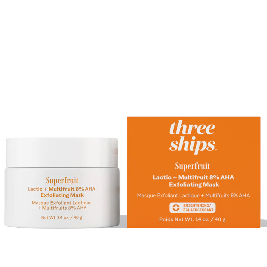 Superfruit Lactic + Multifruit 8% AHA Exfoliating Mask jar on a white background
