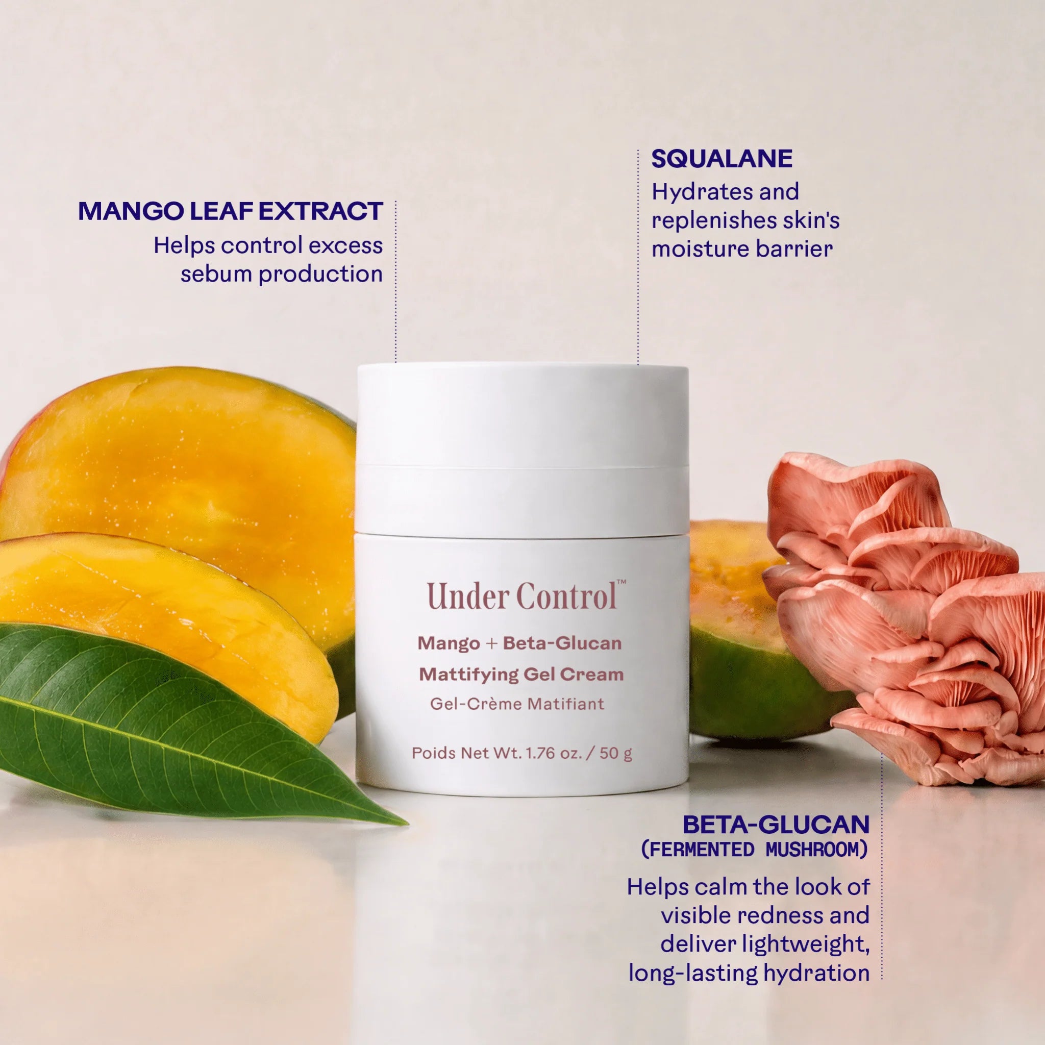 Three Ships Under Control™ Mango + Beta-Glucan Mattifying Gel Cream