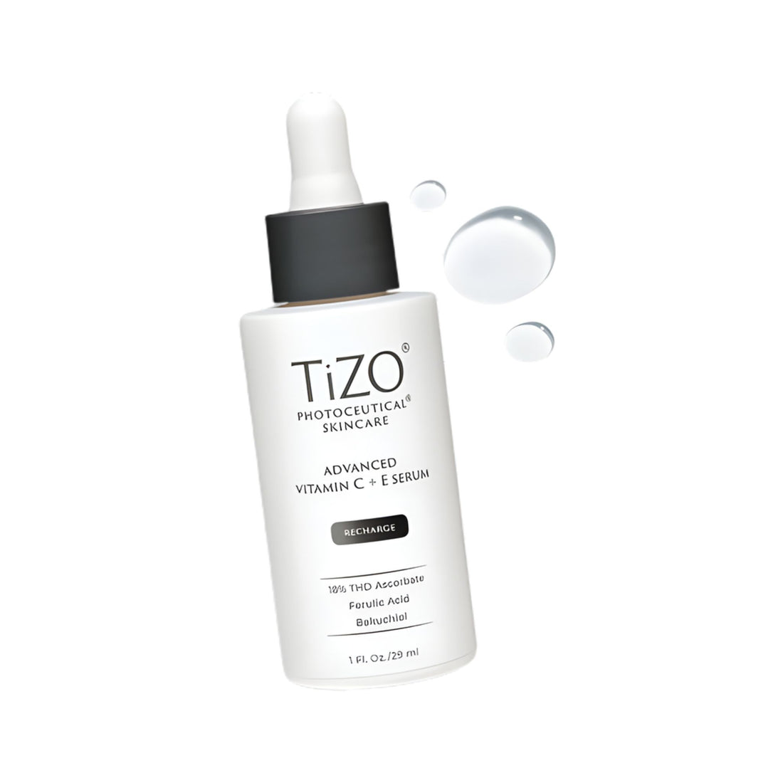 Tizo Advanced Vitamin C+E Serum bottle on a white background