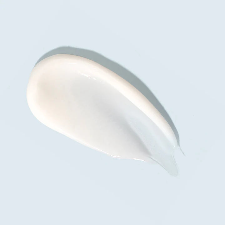 White oval object on a light gray background