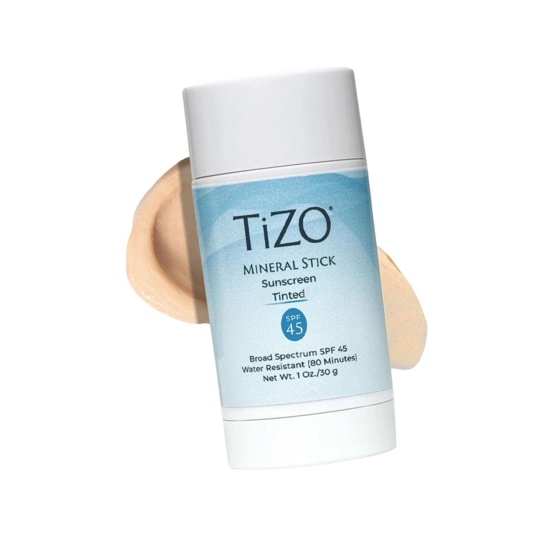 TiZO mineral stick sunscreen on a white background