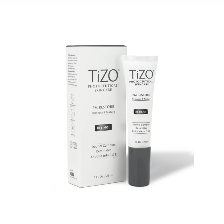 Tizo skincare product packaging on a white background