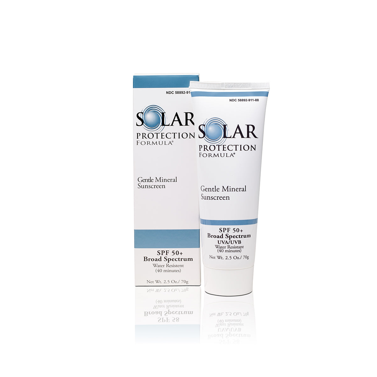 Solar Protection Formula sunscreen tube and packaging on a white background
