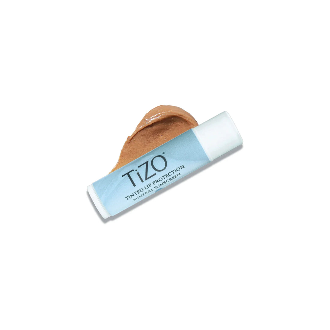 Tizo lip balm with wooden applicator on a white background