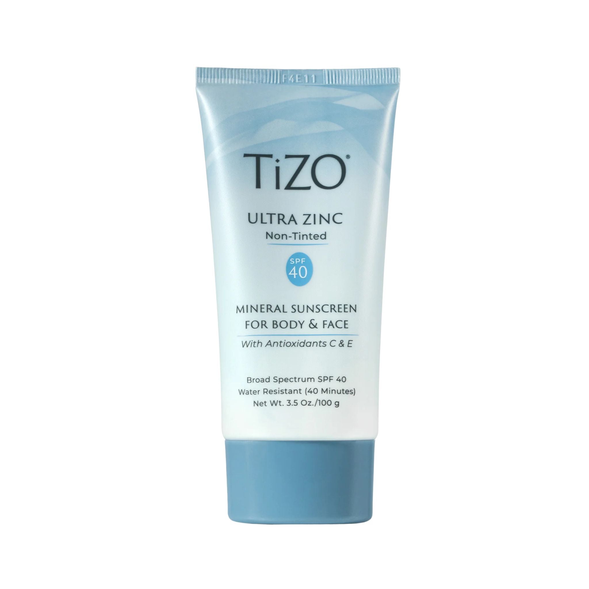 Tizo Ultra Zinc sunscreen tube on a white background