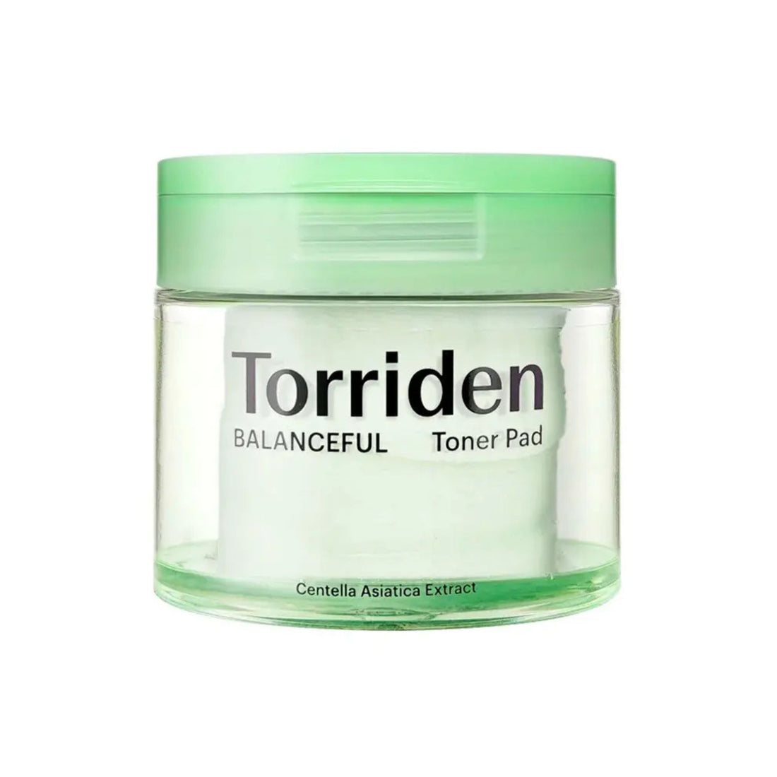 Torriden Balanceful Toner Pad container with green lid on a white background