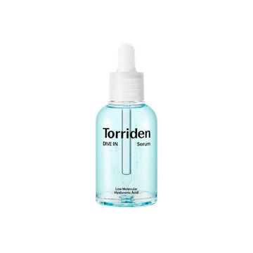 Torriden serum bottle on a white background