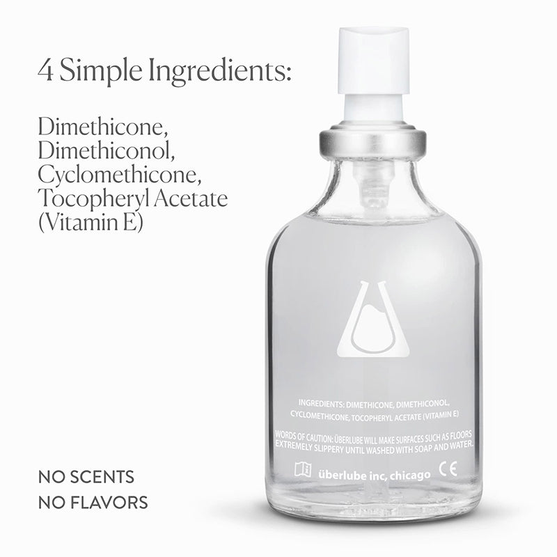 UberLube Silicone Lubricant 55mL bottle from The Pharmacy Lab, featuring four simple ingredients, no scents, and no flavors.